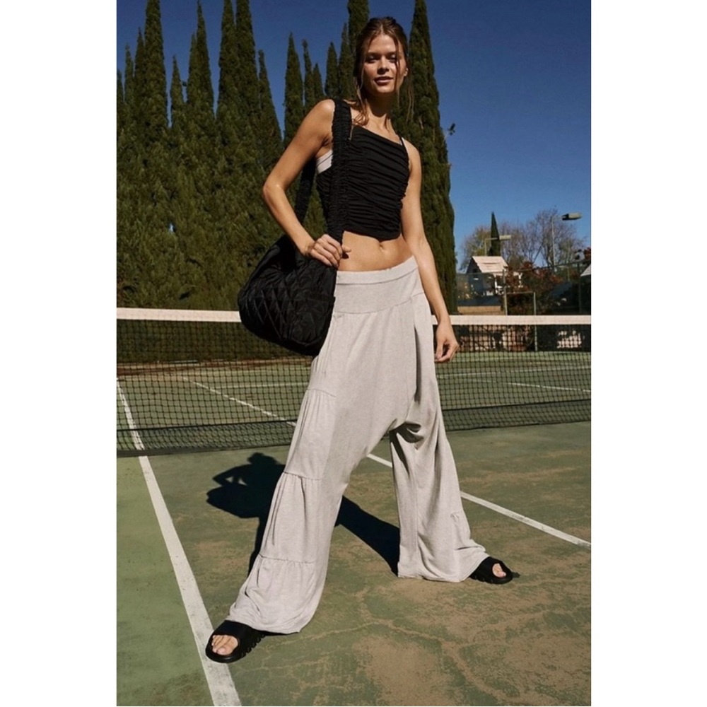 Free‎ People Movement Stay Low Wide Leg Harem Pants in Grey Heather